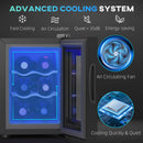 HOMCOM Mini Beer And Wine Fridge, 6 Bottle, With Glass Door, Touch Screen