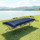 Outsunny Sleeping Mat, Foldable Camping Pad with Elastic Straps Dark Blue