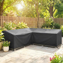 Outsunny V-Shaped Sectional Sofa Cover Waterproof Anti-UV, Black