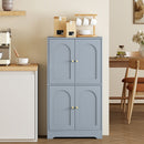 HOMCOM 110cm Kitchen Cupboard with 4 Arched Doors and 2 Adjustable Shelves