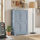 HOMCOM 110cm Kitchen Cupboard with 4 Arched Doors and 2 Adjustable Shelves
