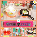 AIYAPLAY Kids Pretend Role Play Set with Realistic Lights & Sounds, Pink