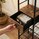 HOMCOM Wine Bar Cabinet 16-Bottle Wine Rack Rustic Brown