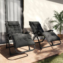 Outsunny 2 PCS Reclining Zero Gravity Chair Folding Lounger Cushion Black