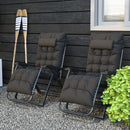 Outsunny 2 PCS Reclining Zero Gravity Chair Folding Lounger Cushion Black