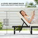 Outsunny Folding Rattan Sun Lounger with Adjustable Back, Cushion, Black