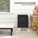 Outsunny Folding Rattan Sun Lounger with Adjustable Back, Cushion, Black