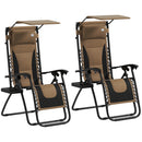 Outsunny 2 Pcs Zero Gravity Lounger Chair, Folding Reclining Chair