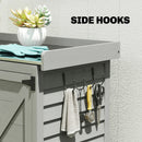 Outsunny Wooden Garden Shed, Garden Tool Storage Shed, Grey