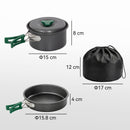 Outsunny Camping Cookware Set, 8-Piece Ultralight Camping Cooking Kit Grey