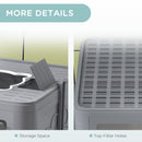 PawHut Enclosed Cat Litter Tray with Lid, Front Entry, Top Exit, Scoop, Brush