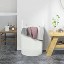 HOMCOM 36L Cotton Rope Laundry Basket With Handles For Pillows Clothes Grey/Cream