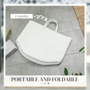 HOMCOM 36L Cotton Rope Laundry Basket With Handles For Pillows Clothes Grey/Cream