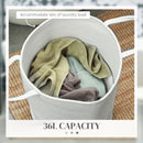 HOMCOM 36L Cotton Rope Laundry Basket With Handles For Pillows Clothes Grey/Cream