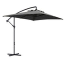 Outsunny 3 m Cantilever Parasol with Cross Base, Crank Handle, 6 Ribs