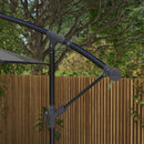Outsunny 3 m Cantilever Parasol with Cross Base, Crank Handle, 6 Ribs
