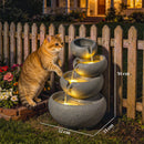 Outsunny Water Fountain Outdoor, 4-Tier Garden Water Feature