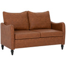 HOMCOM Two-Seater Sofa, Modern Small Sofa with Solid Wood Legs