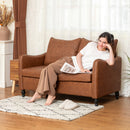 HOMCOM Two-Seater Sofa, Modern Small Sofa with Solid Wood Legs