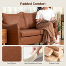 HOMCOM Two-Seater Sofa, Modern Small Sofa with Solid Wood Legs