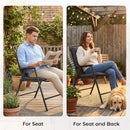 Outsunny 2Pcs Garden Chair Cushions, Waterproof Seat Pads, Dark Grey