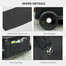 PawHut Foldable Dog Stroller With Safety Straps, Storage Bag, Black