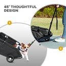 PawHut Foldable Dog Stroller With Safety Straps, Storage Bag, Black
