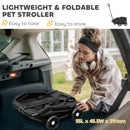 PawHut Foldable Dog Stroller With Safety Straps, Storage Bag, Black