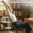 HOMCOM Mesh Painting Chair, Rolling Desk Chair With Flip-up Armrests, Black