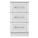 Malton Ready Assembled 3 Drawer Bedside Cabinet in Grey Ash
