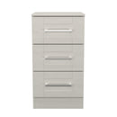 Malton Ready Assembled 3 Drawer Bedside Cabinet in Grey Ash