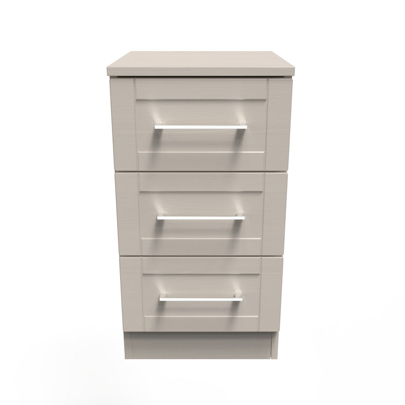 Malton Ready Assembled 3 Drawer Bedside Cabinet in Kashmir Ash