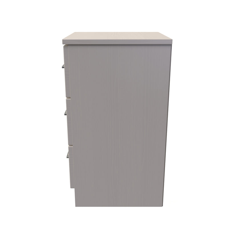 Malton Ready Assembled 3 Drawer Bedside Cabinet in Kashmir Ash