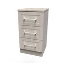 Malton Ready Assembled 3 Drawer Bedside Cabinet in Kashmir Ash