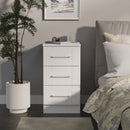 Malton Ready Assembled 3 Drawer Bedside Cabinet in White Ash