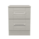 Malton Ready Assembled 2 Drawer Bedside Cabinet in Grey Ash