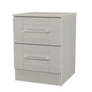 Malton Ready Assembled 2 Drawer Bedside Cabinet in Grey Ash