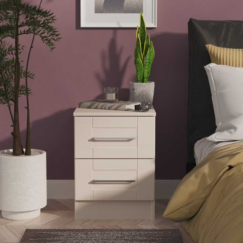 Malton Ready Assembled 2 Drawer Bedside Cabinet in Kashmir Ash