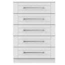Malton Ready Assembled 5 Drawer Chest in Grey Ash