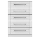 Malton Ready Assembled 5 Drawer Chest in Grey Ash