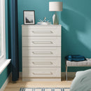 Malton Ready Assembled 5 Drawer Chest in Grey Ash