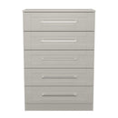 Malton Ready Assembled 5 Drawer Chest in Grey Ash