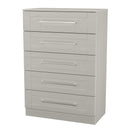 Malton Ready Assembled 5 Drawer Chest in Grey Ash