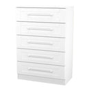 Malton Ready Assembled 5 Drawer Chest in White Ash