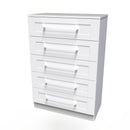 Malton Ready Assembled 5 Drawer Chest in White Ash