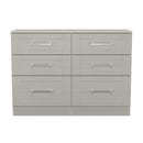Malton Ready Assembled 6 Drawer Wide Chest in Grey Ash