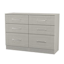 Malton Ready Assembled 6 Drawer Wide Chest in Grey Ash