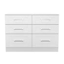 Malton Ready Assembled 6 Drawer Wide Chest in White Ash