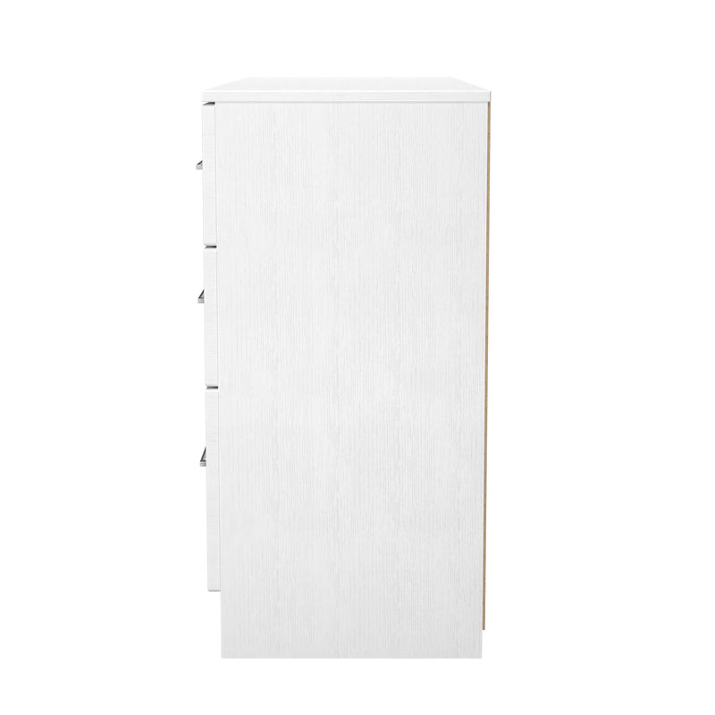 Malton Ready Assembled 6 Drawer Wide Chest in White Ash