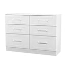 Malton Ready Assembled 6 Drawer Wide Chest in White Ash